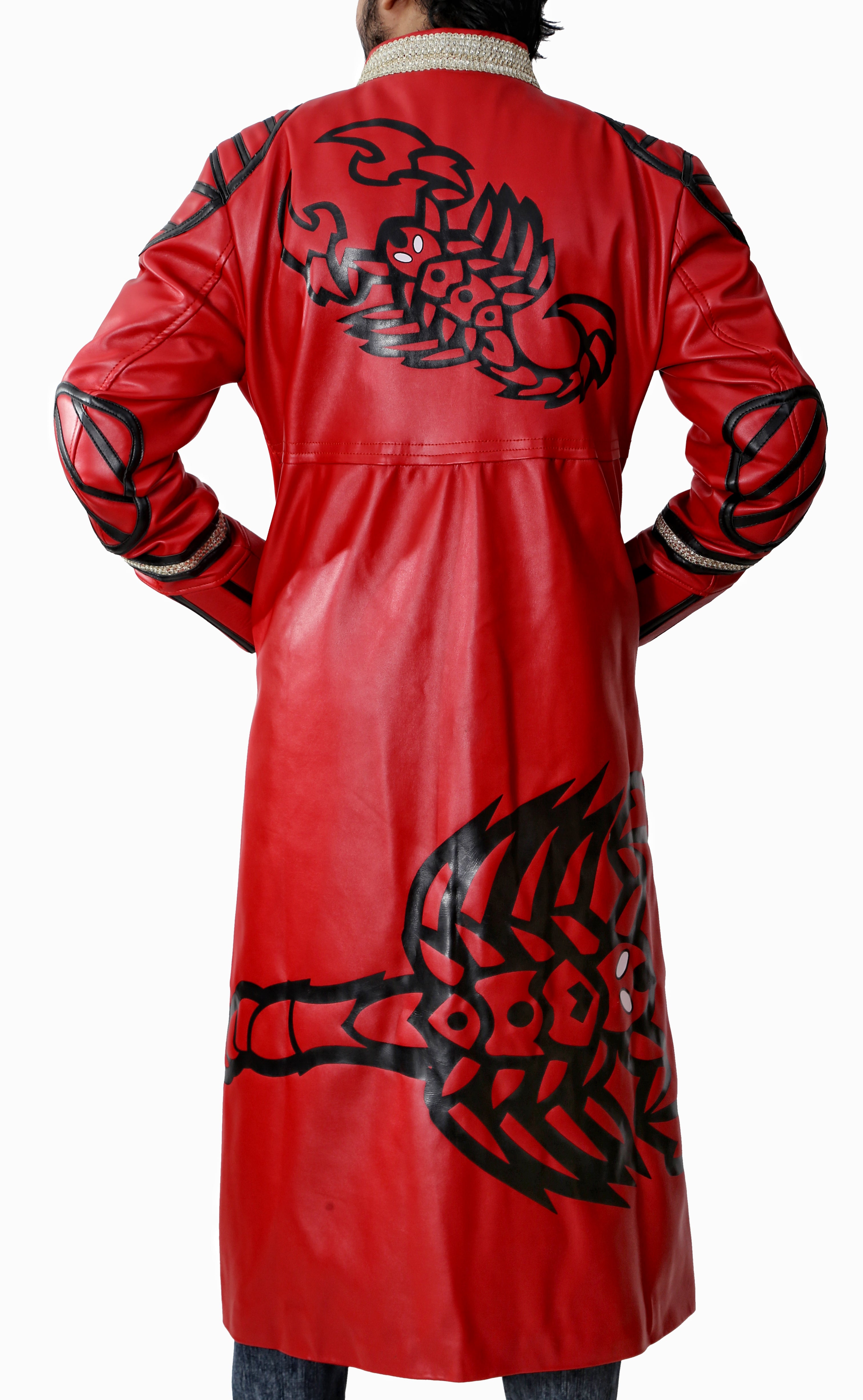 Scorpion Red Stylish Leather Coat For Men