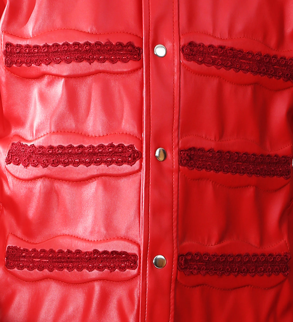 Scorpion Red Stylish Leather Coat For Men