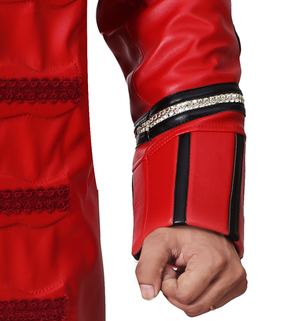 Scorpion Red Stylish Leather Coat For Men