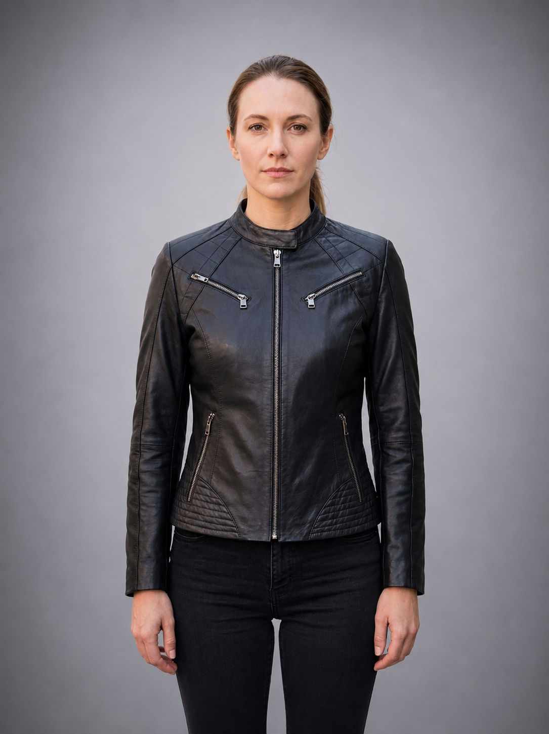 Sydney Black Leather Jacket for Women