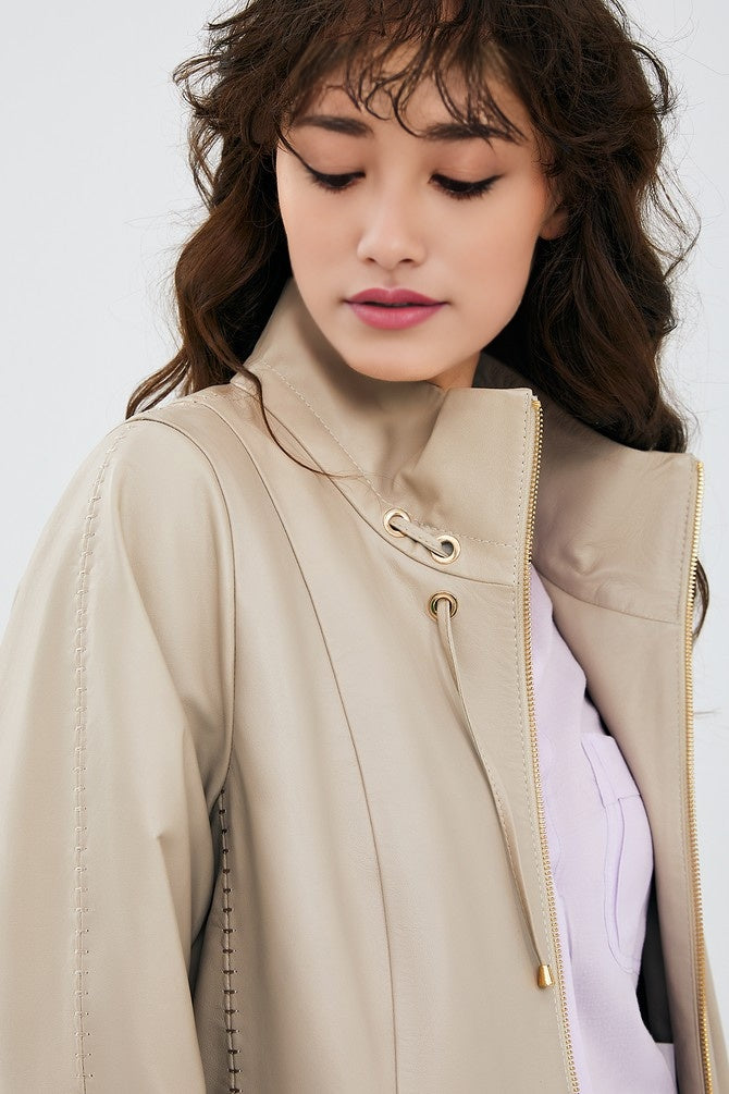 White Leather Coat For Women