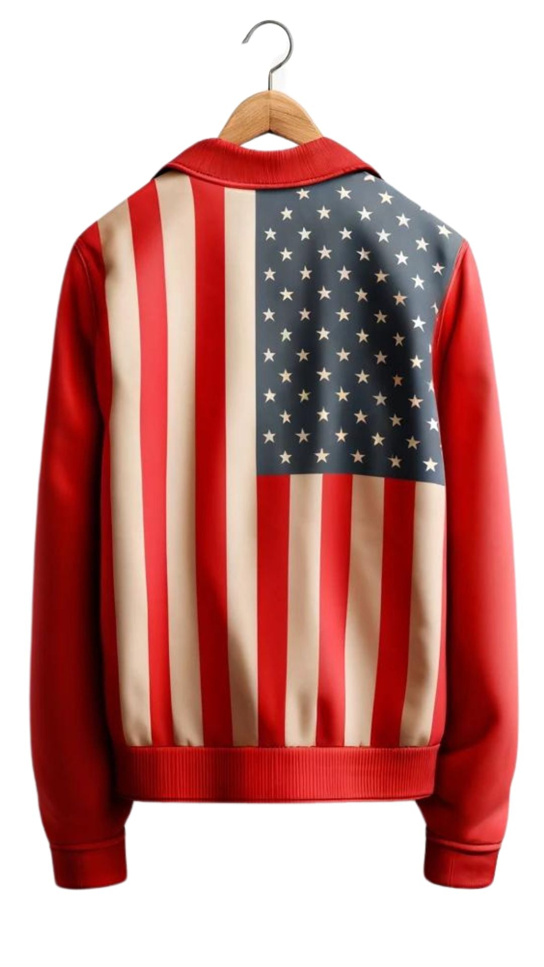 Men Red Jacket With American Flag