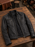 Urban Rebel Distressed Men’s Biker Leather Jacket