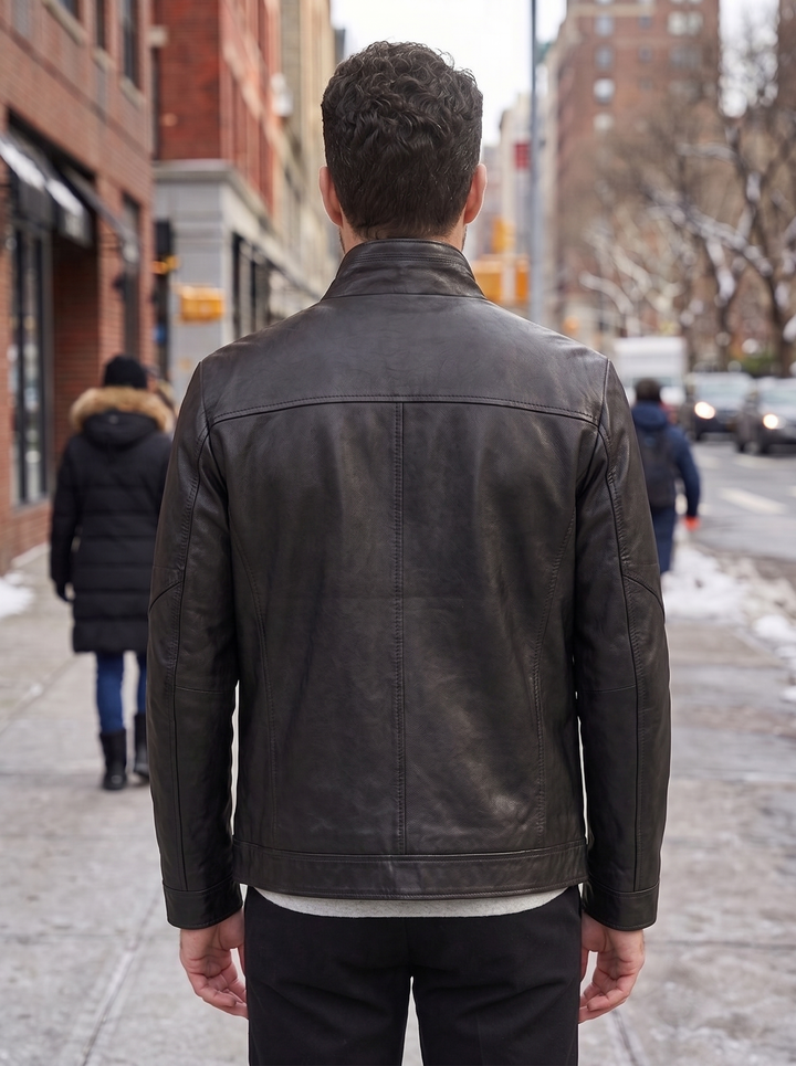 Urban Rebel Distressed Men’s Biker Leather Jacket
