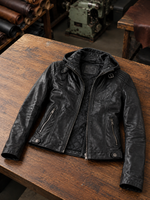 Vegas Black Motor Bike Leather Jacket With Hood For Women