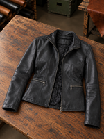 Velora Black Leather Jacket For Women