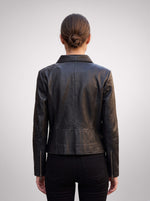Velora Black Leather Jacket For Women