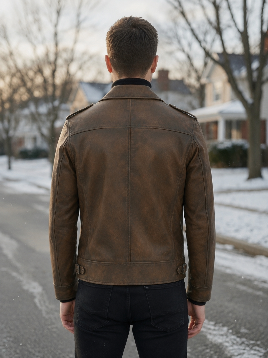 Vintage Warrior Distressed Brown Leather Jacket