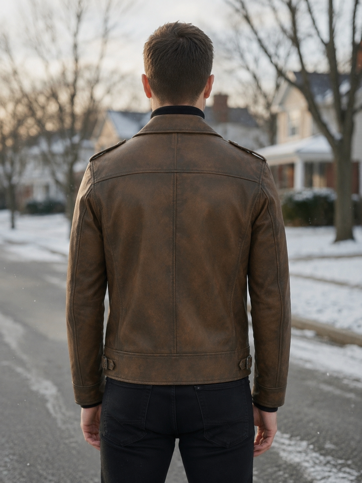 Vintage Warrior Distressed Brown Leather Jacket