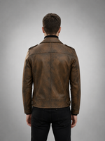 Vintage Warrior Distressed Brown Leather Jacket
