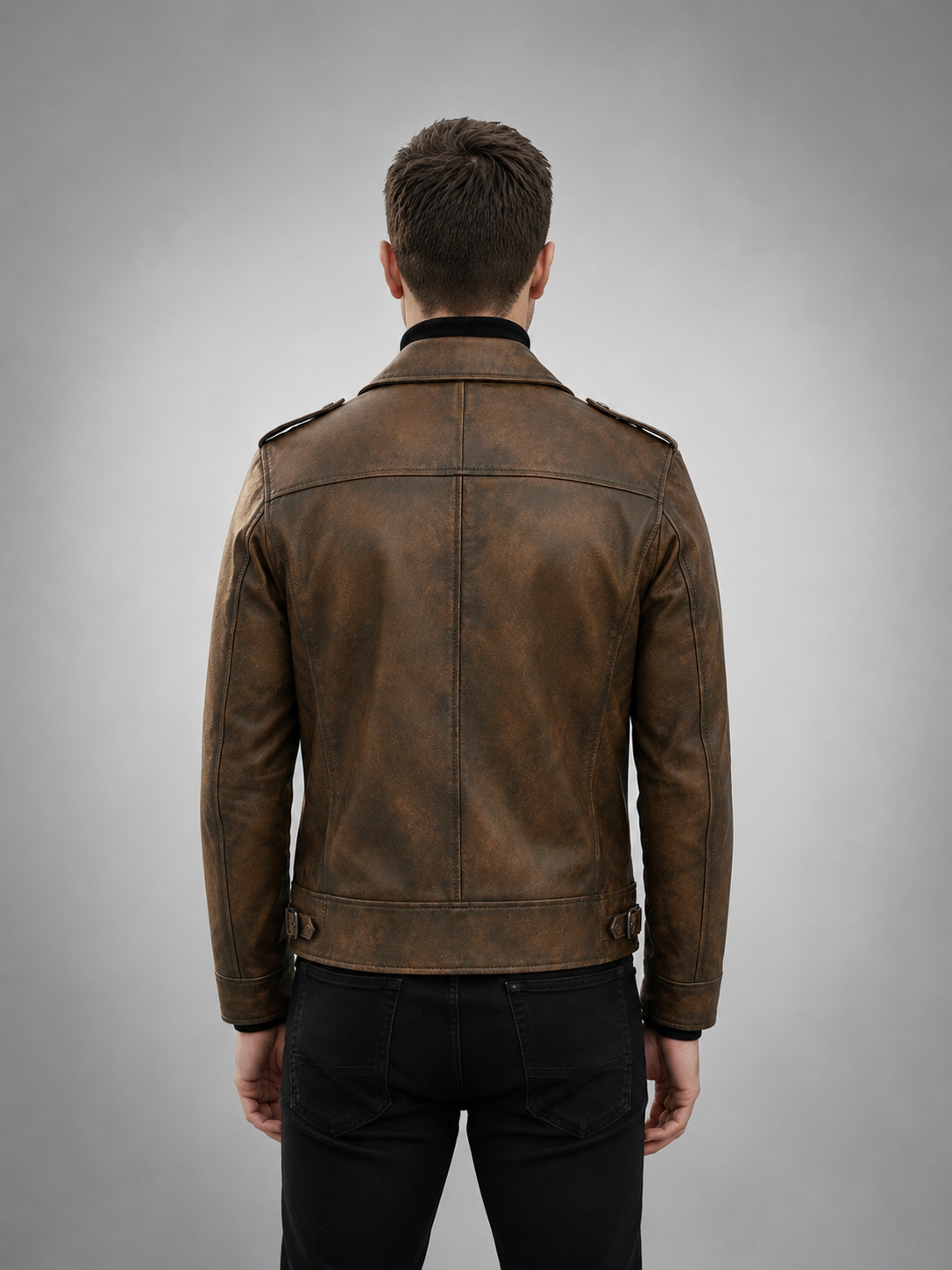 Vintage Warrior Distressed Brown Leather Jacket