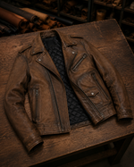 Vintage Warrior Distressed Brown Leather Jacket