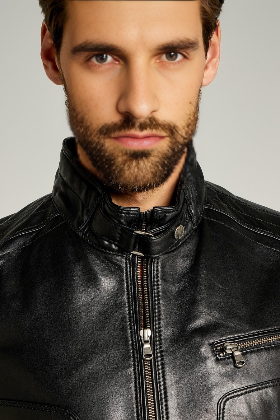 Sheeny Distressed Black Leather Jacket For Men