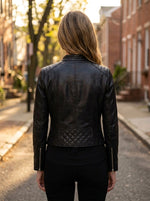 Women's Motorbike Black Leather Jacket