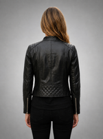 Women's Motorbike Black Leather Jacket