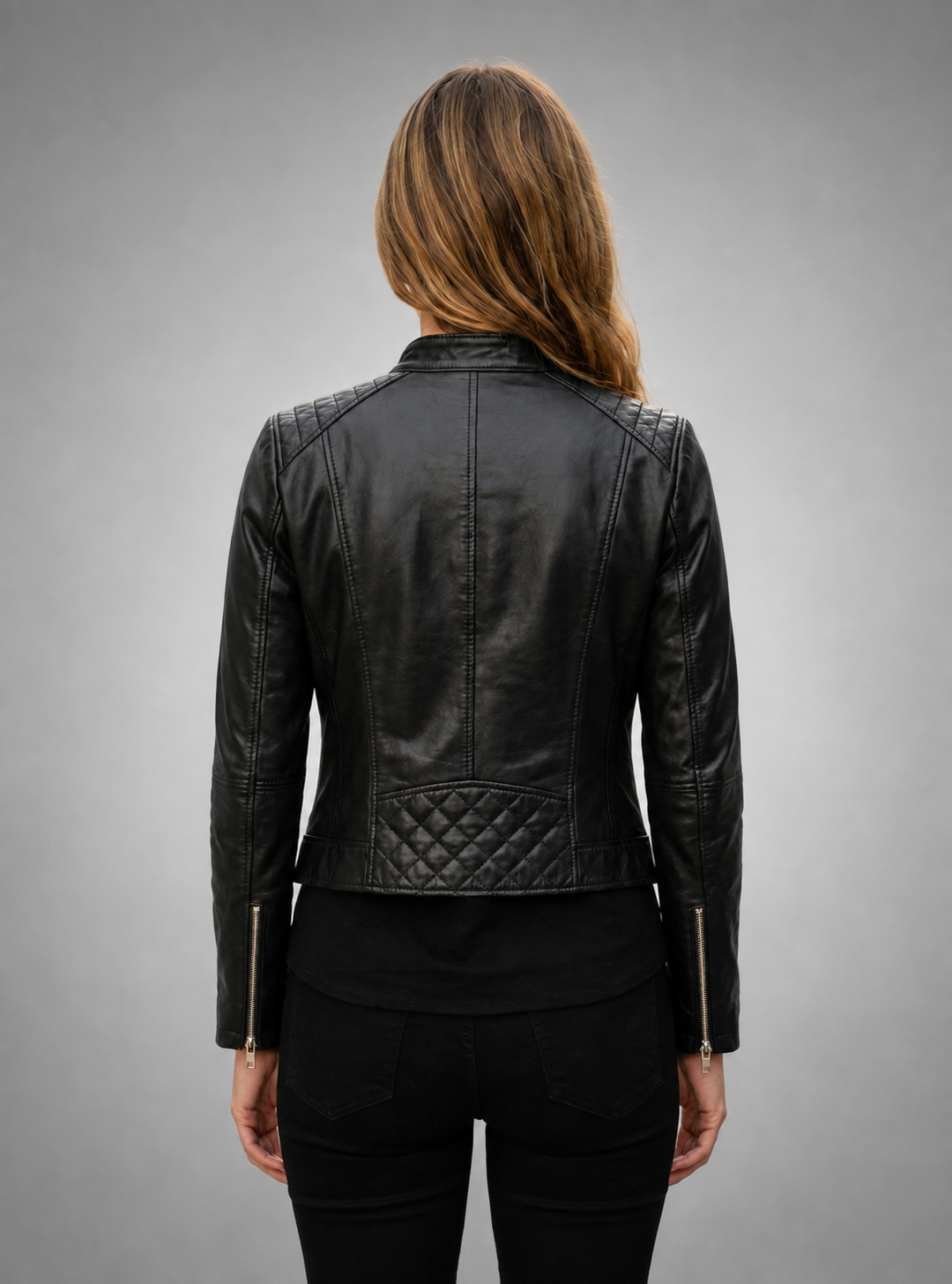 Women's Motorbike Black Leather Jacket