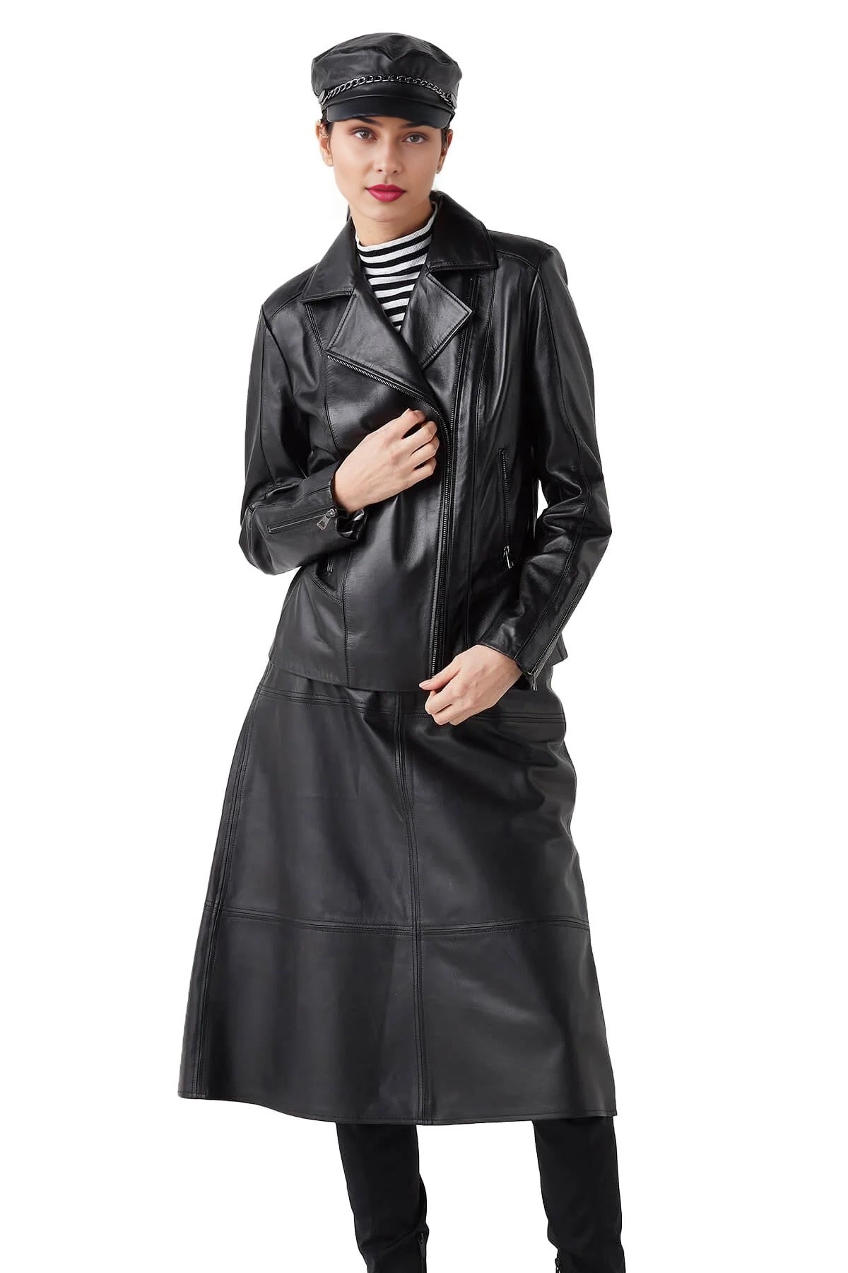 Eleanor Black Stylish Leather Jacket For Women