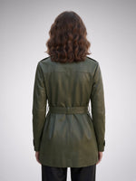 Women Green Leather Jacket