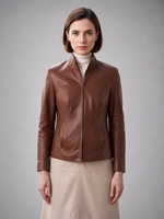 Women Brown Classic Leather Jacket
