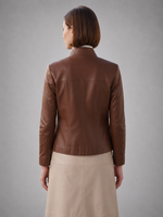 Women Brown Classic Leather Jacket