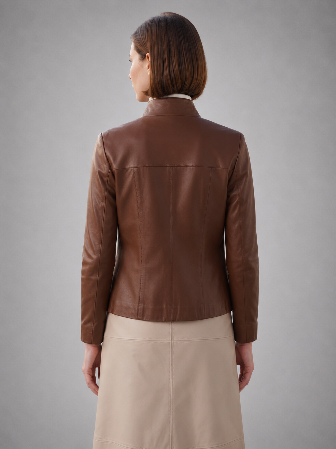 Women Brown Classic Leather Jacket