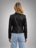 Women Unique Black Leather Jacket