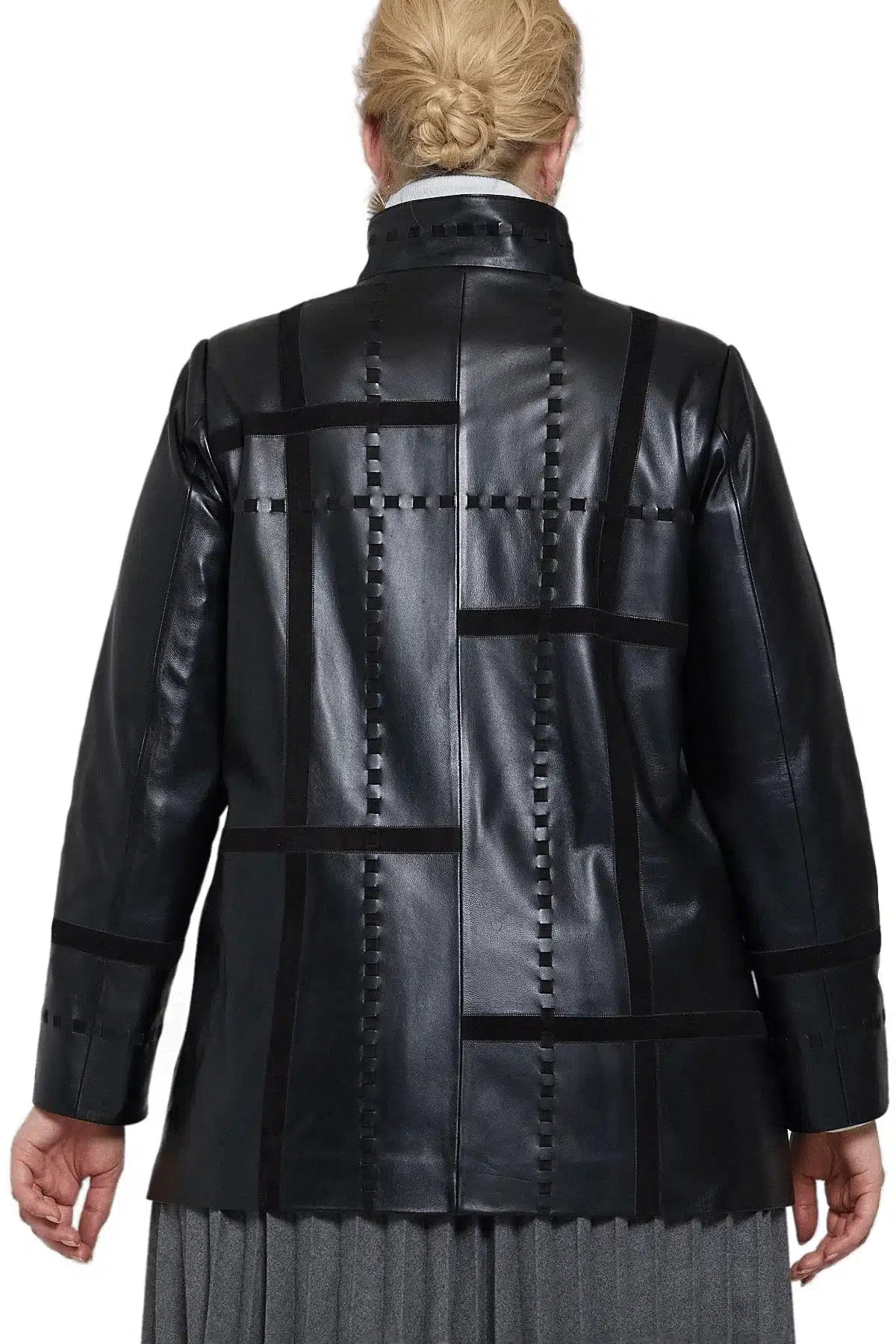 Serenity Women Black Leather Coat
