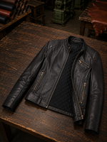 Women's Black Leather Short Jacket