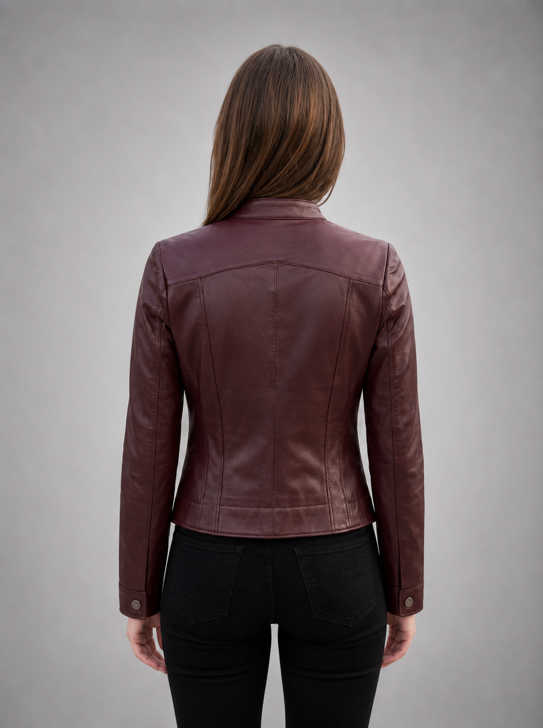 Women's Marlyn Burgundy Leather Jacket
