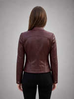 Women's Marlyn Burgundy Leather Jacket