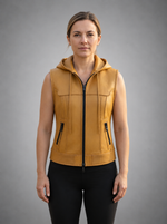 Yellow Cafe Racer Vest Leather For Women