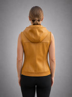 Yellow Cafe Racer Vest Leather For Women