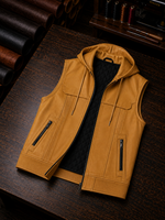 Yellow Cafe Racer Vest Leather For Women