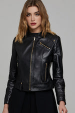 Barbara Wonder Black Leather Jacket For Women