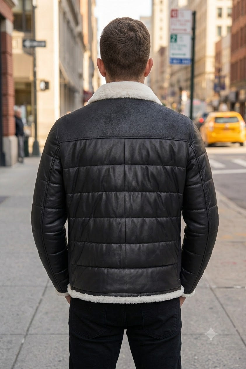 Zermatt Teddy Black Coat For Men