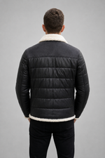 Zermatt Teddy Black Coat For Men