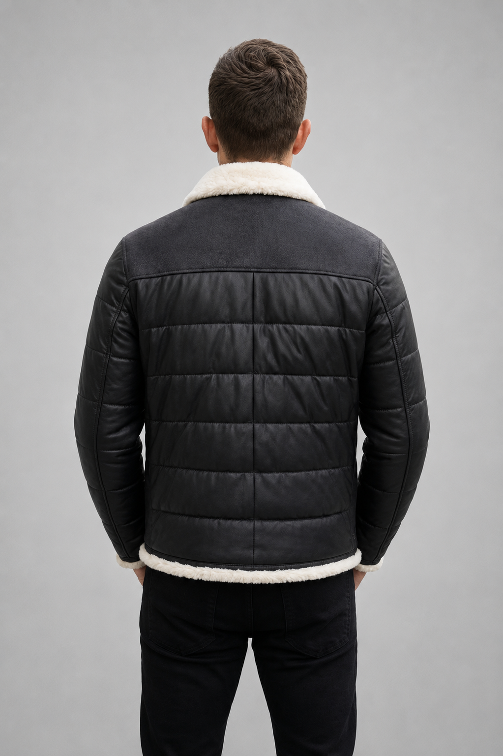 Zermatt Teddy Black Coat For Men
