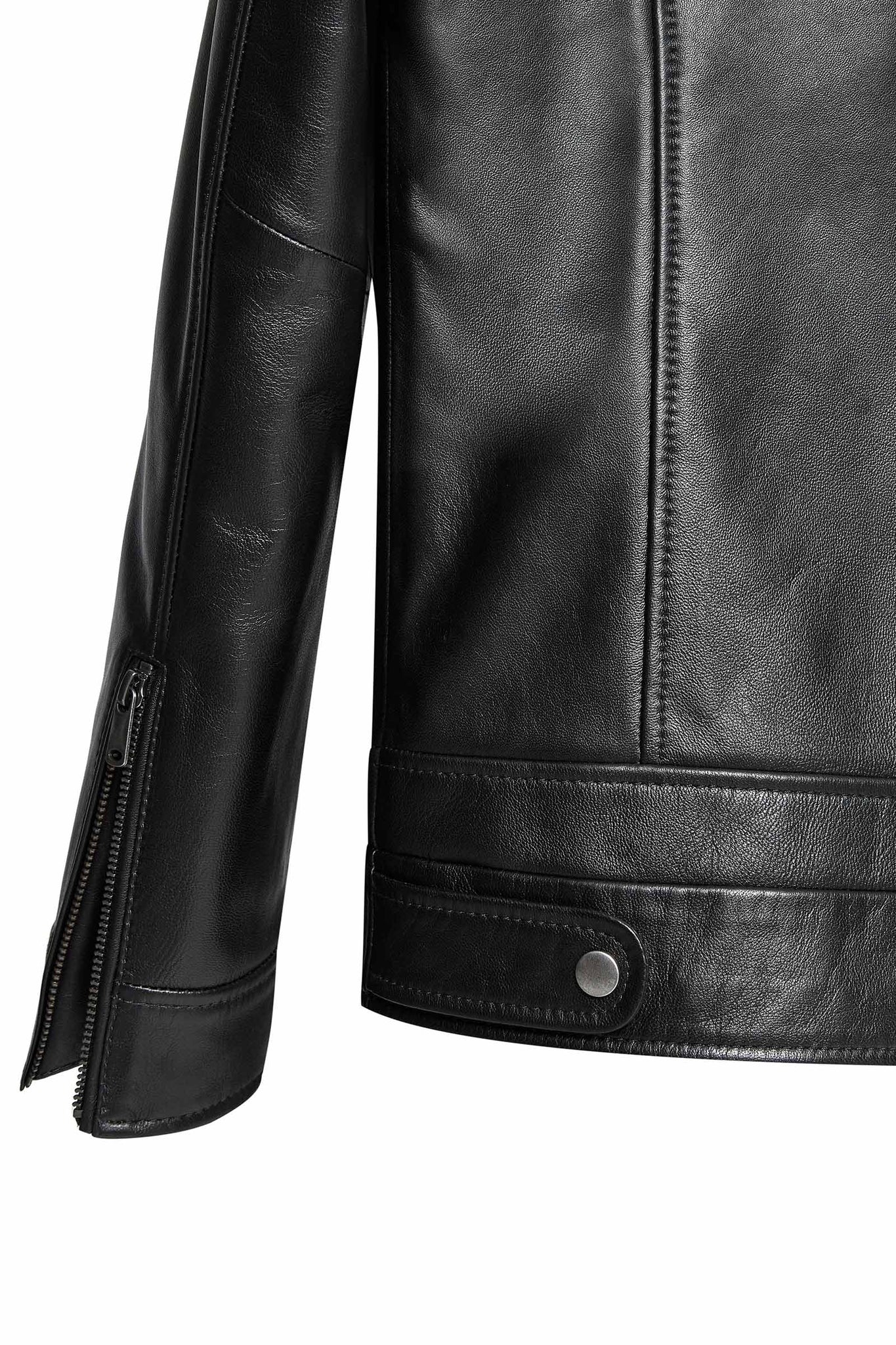 Patrick Men's Black Collar Judge Leather Jacket