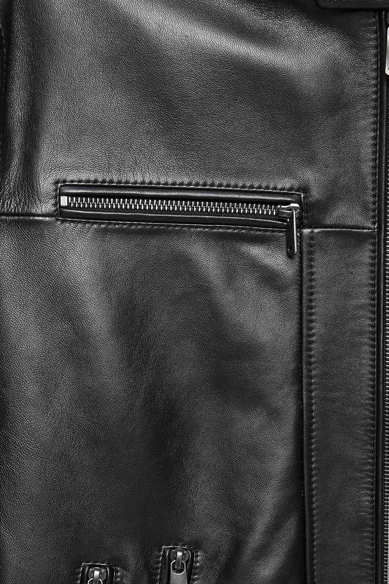 Patrick Men's Black Collar Judge Leather Jacket