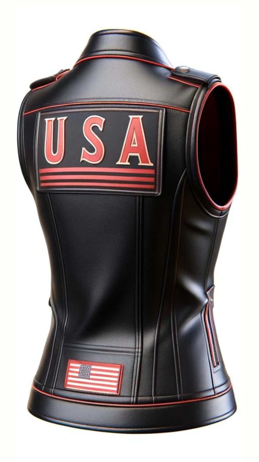 Usa Print Vest Leather For Women