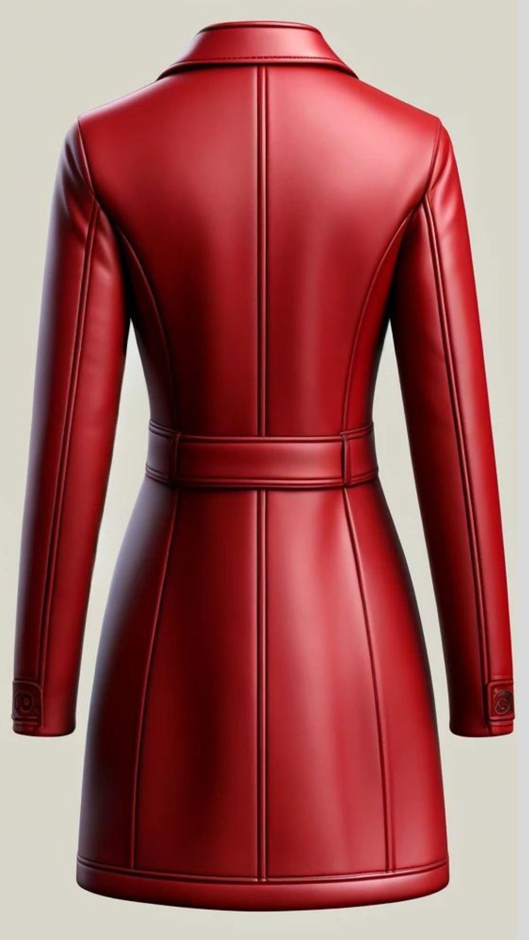 Red Sheepskin Leather Coat For Women