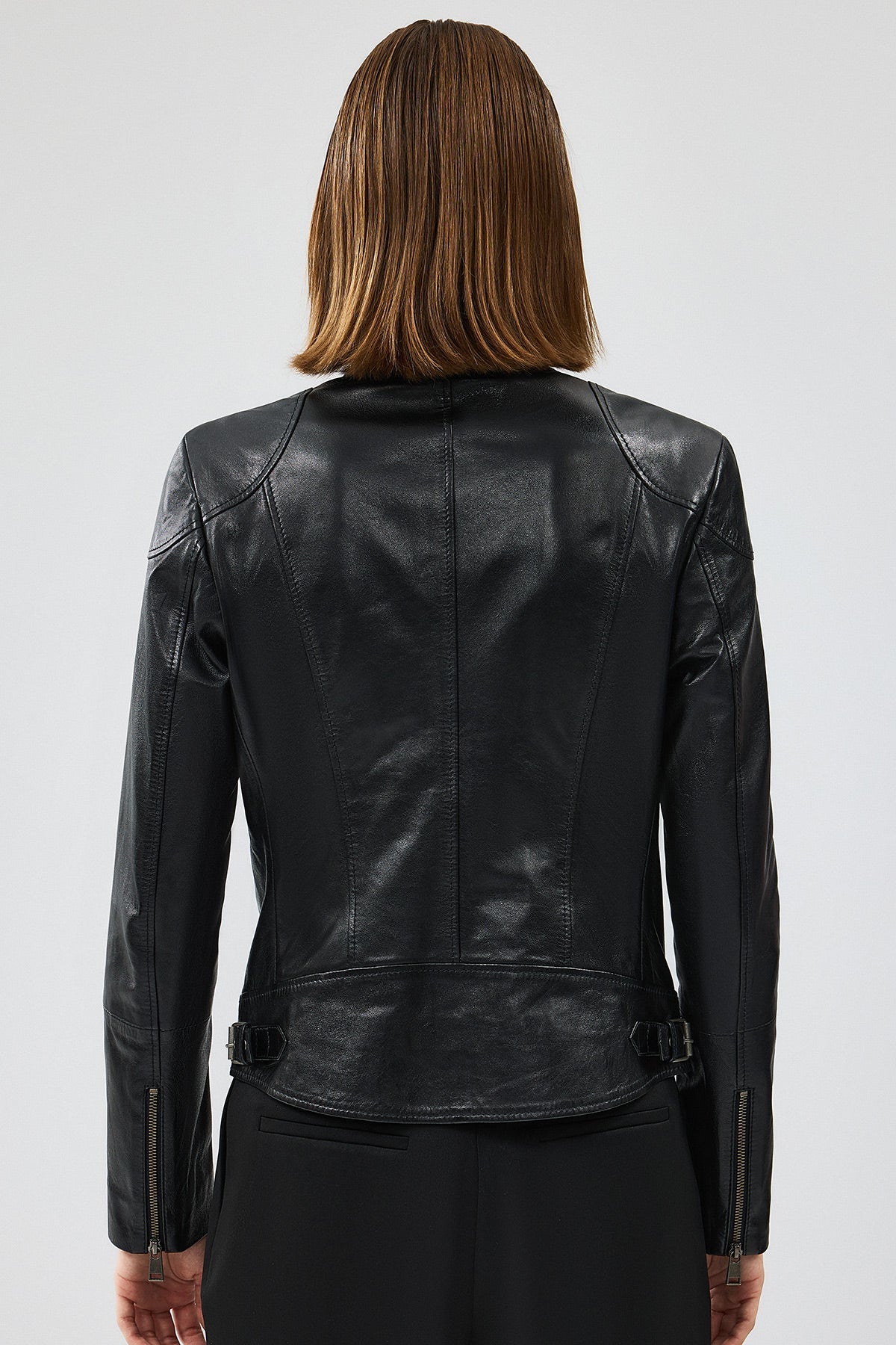 Prima Short Black Leather Jacket For Women