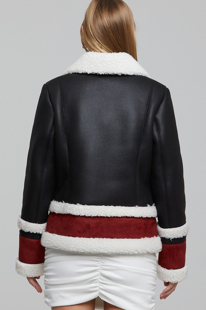 Daisy Black Leather Jacket For Women's