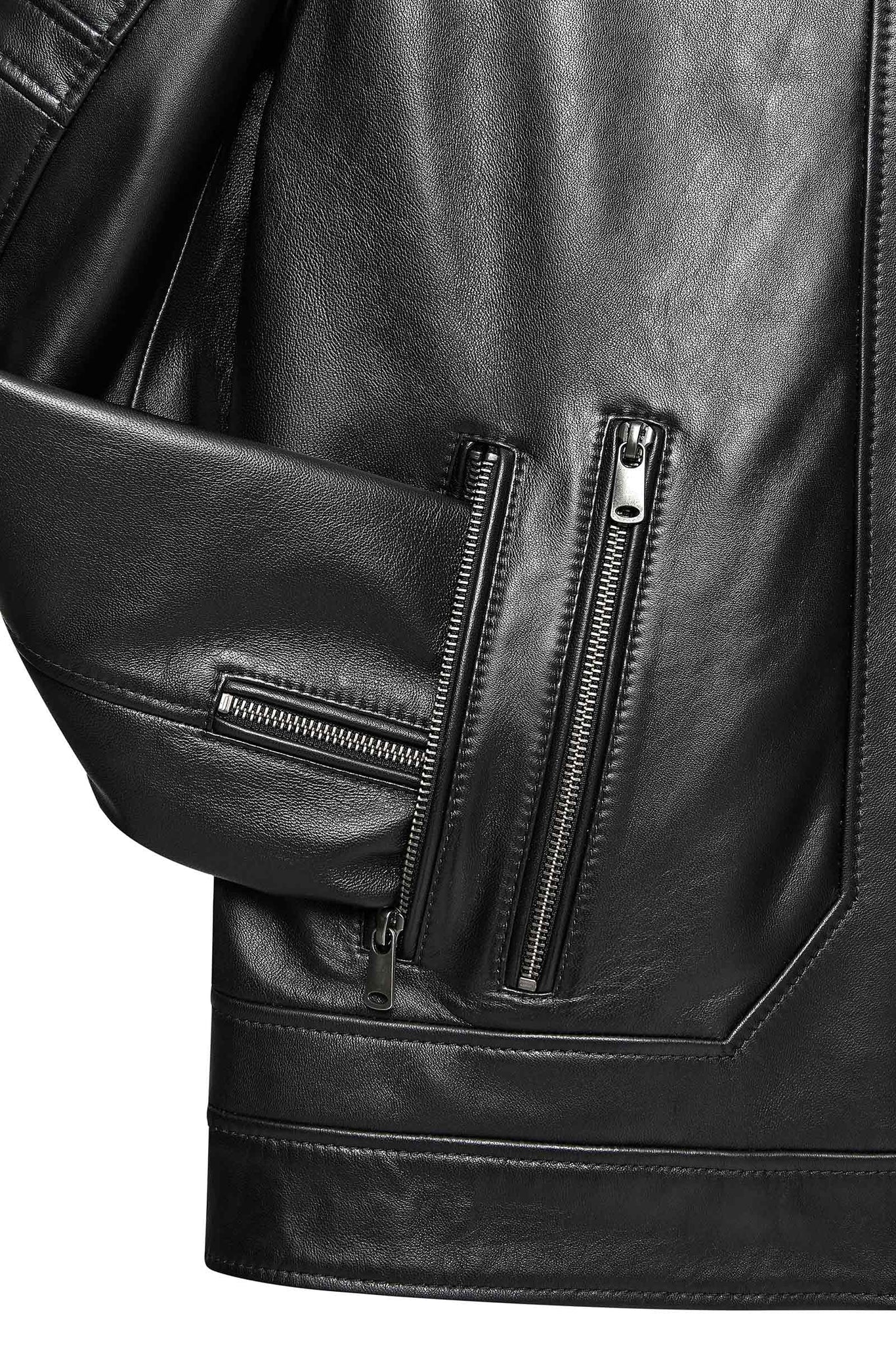 Patrick Men's Black Collar Judge Leather Jacket