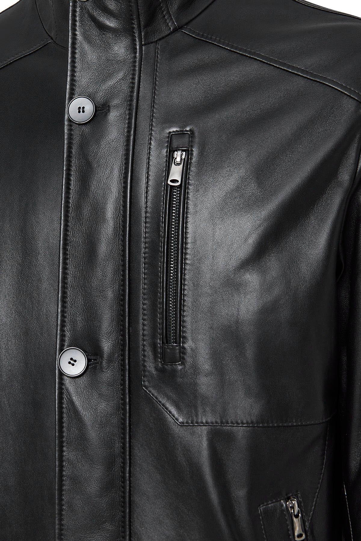 Men's Nathan Black Leather Coat