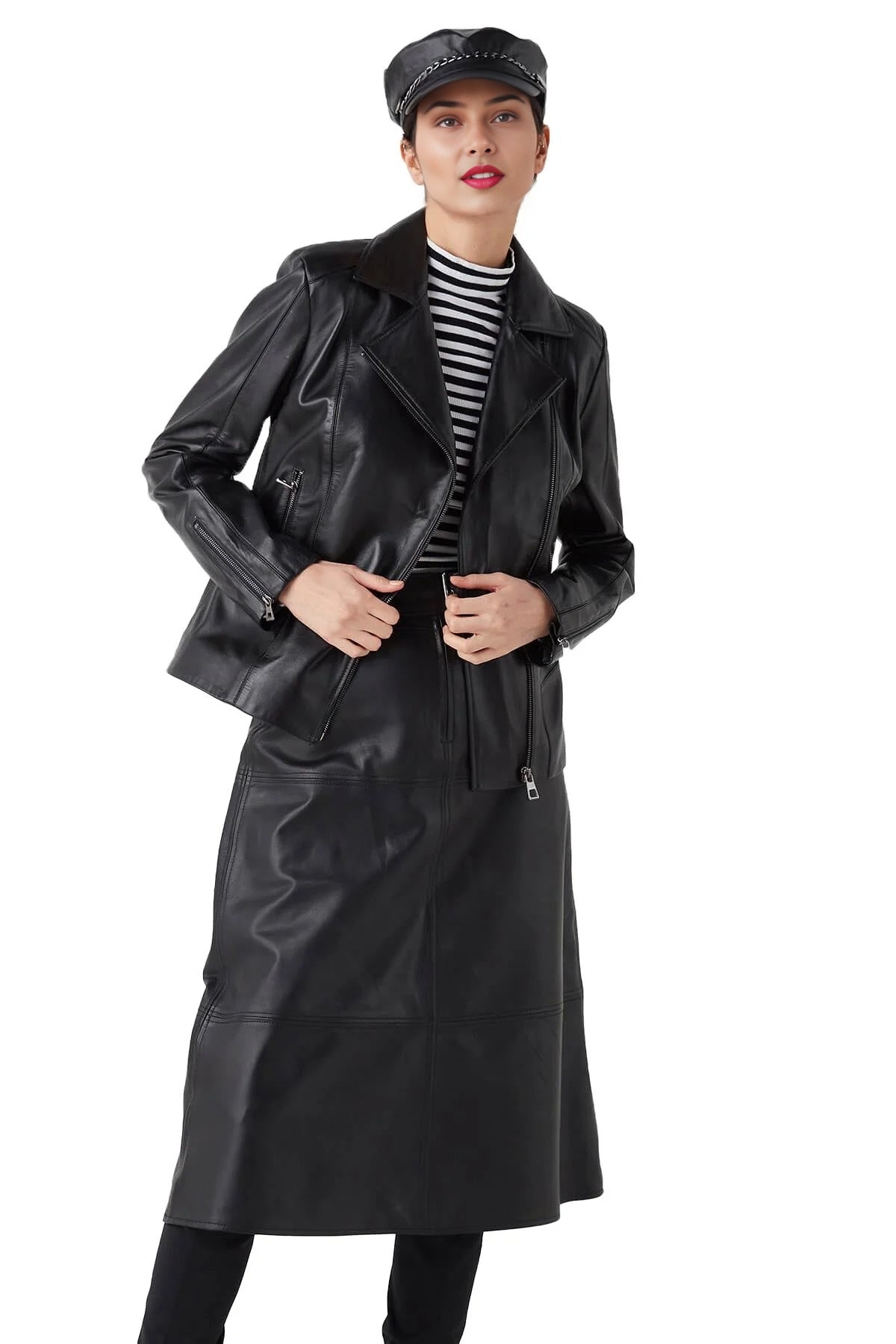 Eleanor Black Stylish Leather Jacket For Women