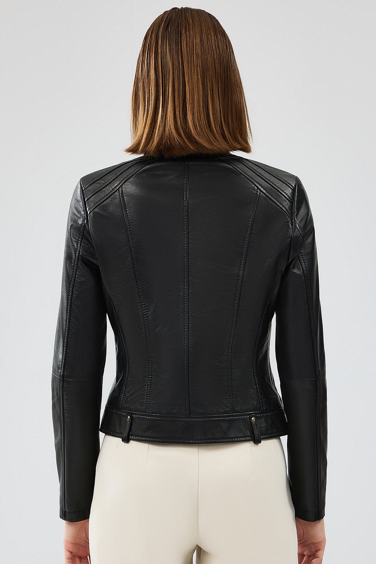 Heidi Women's Short Black Leather Jacket