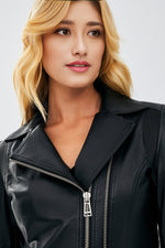 Helena Black Biker Sheepskin Leather Jacket