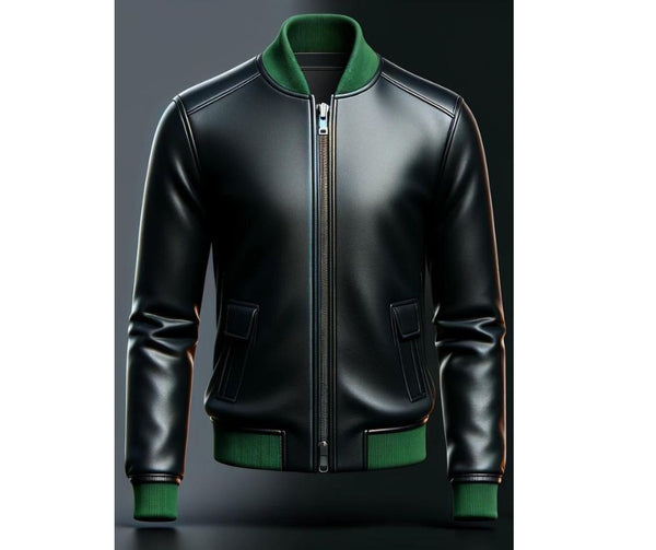Stark Black Bomber Leather Jacket For Women