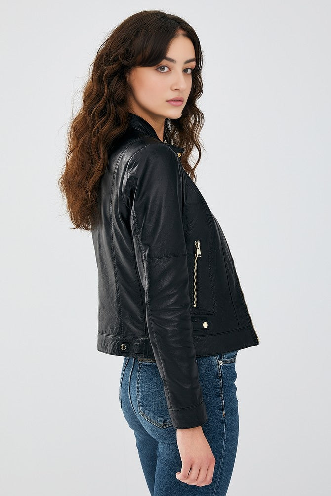 WOMEN BLACK LEATHER JACKET